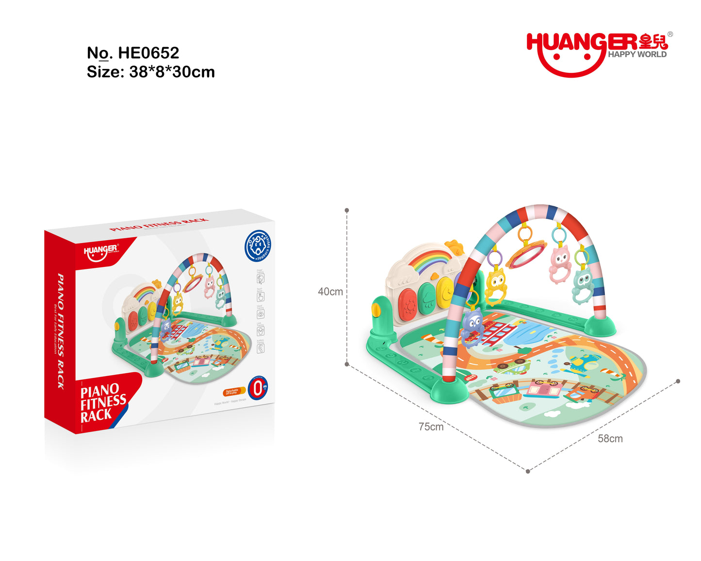 Gimnasio para bebés con piano y luces para estimular el desarrollo de tu bebé - Pegland