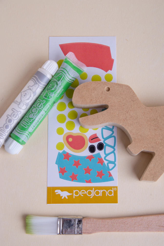 Kit crear dinos en madera MDF para jugar y pintar - Pegland