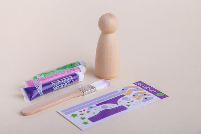 Kit crear superheroes StarFire en madera maciza palo blanco para jugar y pintar - Pegland