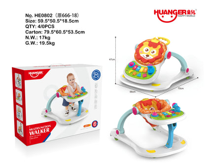 Andador Caminador Silla y Mesa 4 en 1 con Luz y Sonido