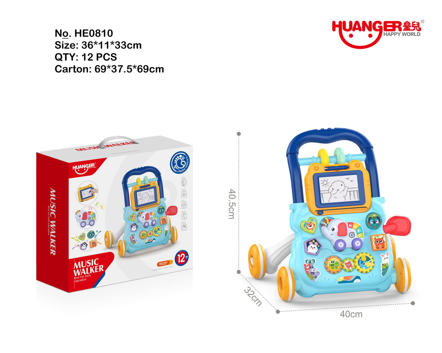 Caminador Musical con Pizarra Didáctica