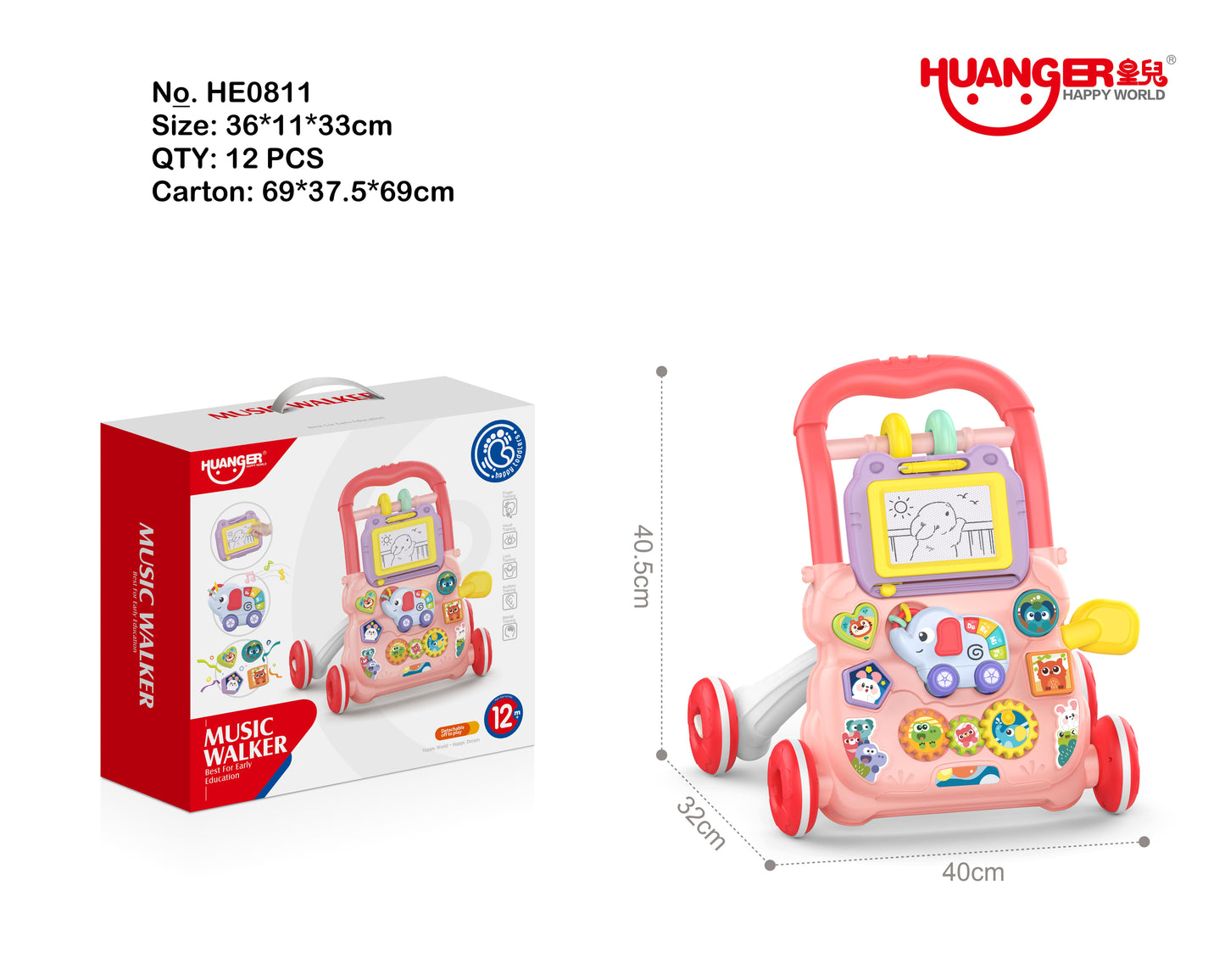 Caminador Musical con Pizarra Didáctica