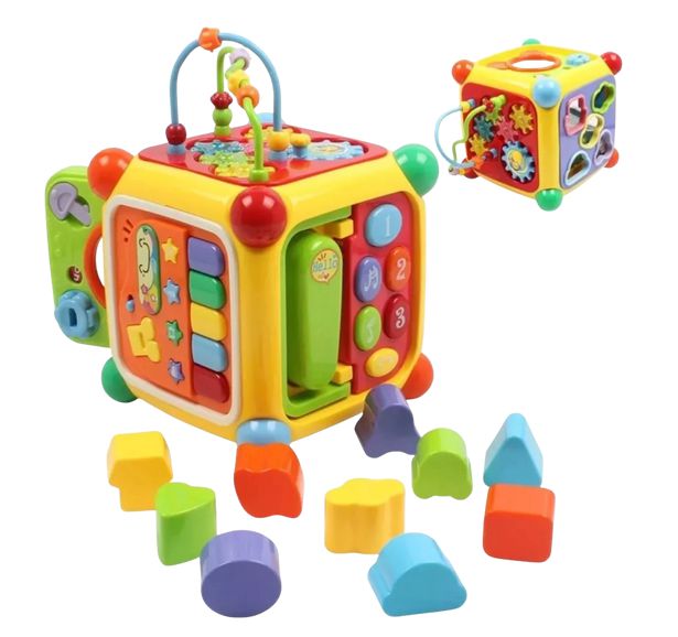 Cubo musical infantil educativo 5 en 1 para estimular el desarrollo de tu bebé - Pegland