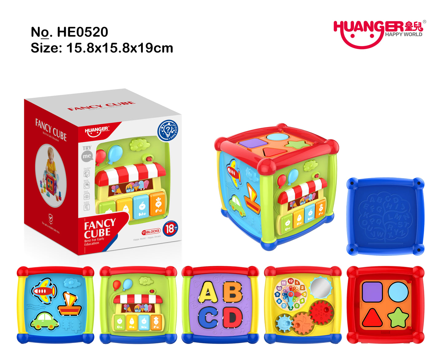 Cubo didáctico con luces y sonido de juguete para estimular el desarrollo de tu bebé - Pegland