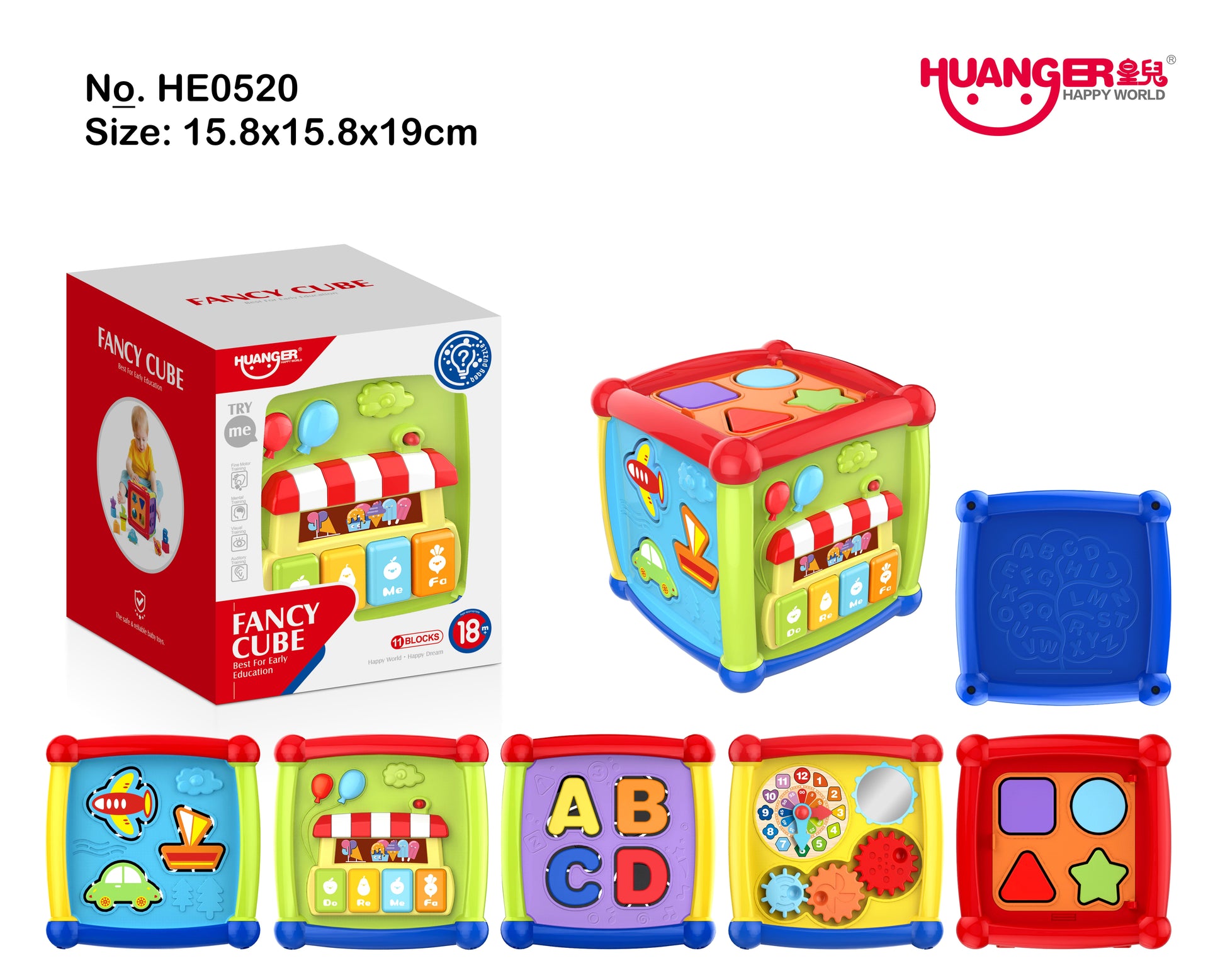 Cubo didáctico con luces y sonido de juguete para estimular el desarrollo de tu bebé - Pegland