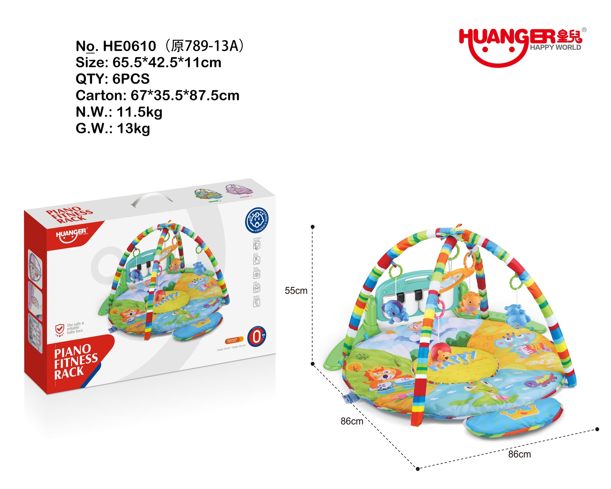 Piano gimnasio multicolor o rosa para estimular el desarrollo de tu bebé - Pegland