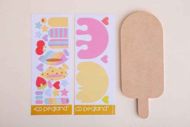 Caja crear heladitos en madera mdf para jugar y pintar - Pegland