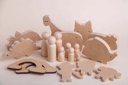Caja full crear en madera mdf para jugar y pintar - Pegland