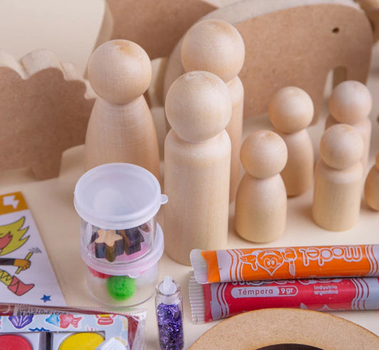 Caja full crear en madera mdf para jugar y pintar - Pegland