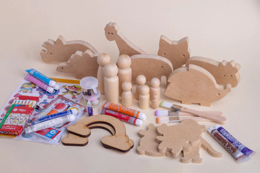 Caja full crear en madera mdf para jugar y pintar - Pegland