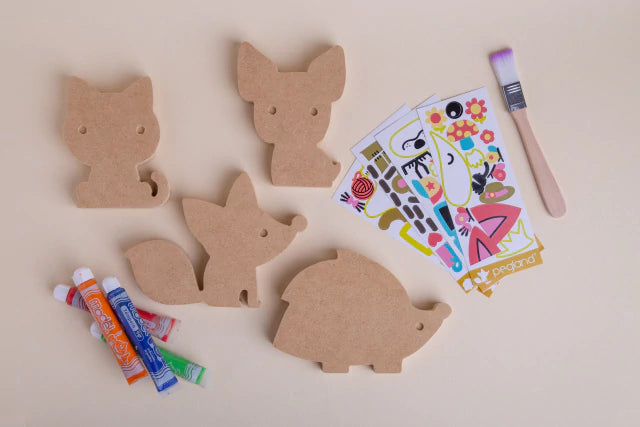 Caja crear animales mascota en madera mdf para jugar y pintar - Pegland