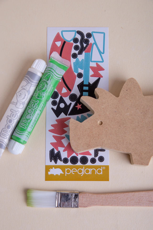 Kit crear dinos en madera MDF para jugar y pintar - Pegland