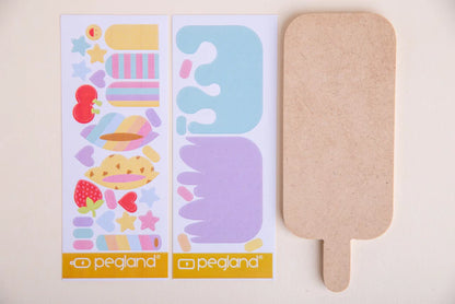 Kit crear heladitos en madera MDF para jugar y pintar - Pegland