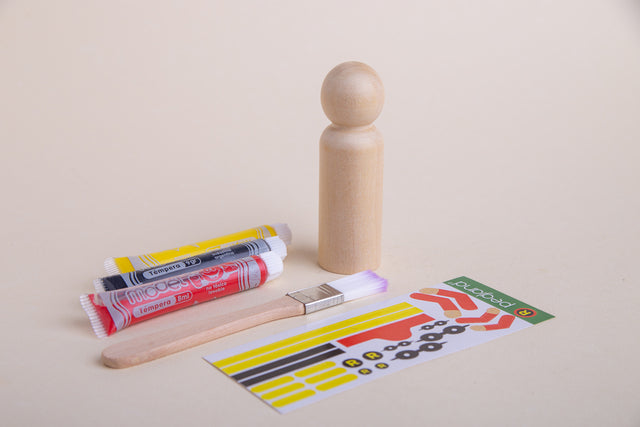 Kit crear superheroes Robin en madera maciza palo blanco para jugar y pintar - Pegland