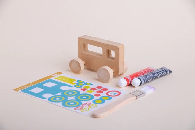 Kit cumple autos en madera MDF para jugar y pintar - Pegland