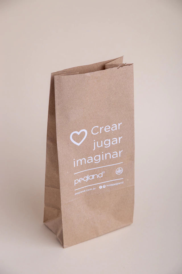 Bolsa Kit cumple heladitos en papel kraft para jugar y pintar - Pegland