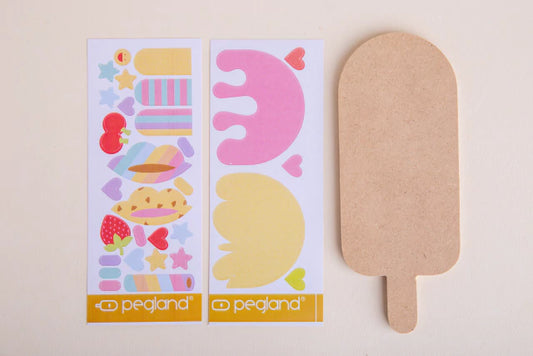 Kit cumple heladitos en madera mdf para jugar y pintar - Pegland