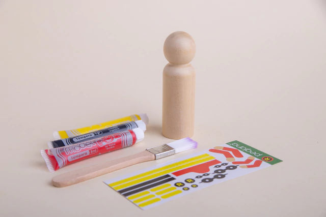 Kit cumple superheroes Robin en madera maciza palo blanco para jugar y pintar - Pegland