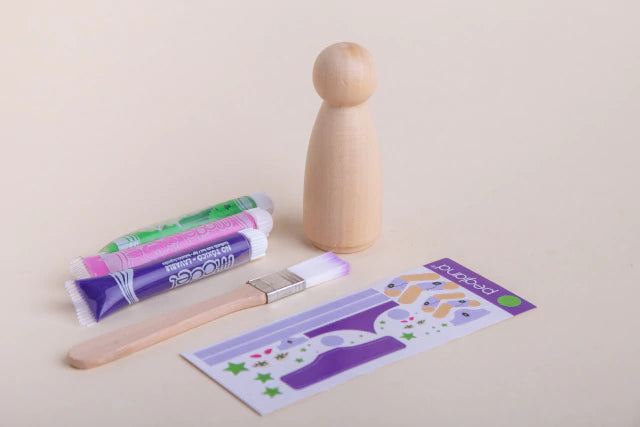 Kit cumple superheroes Starfire en madera maciza palo blanco para jugar y pintar - Pegland